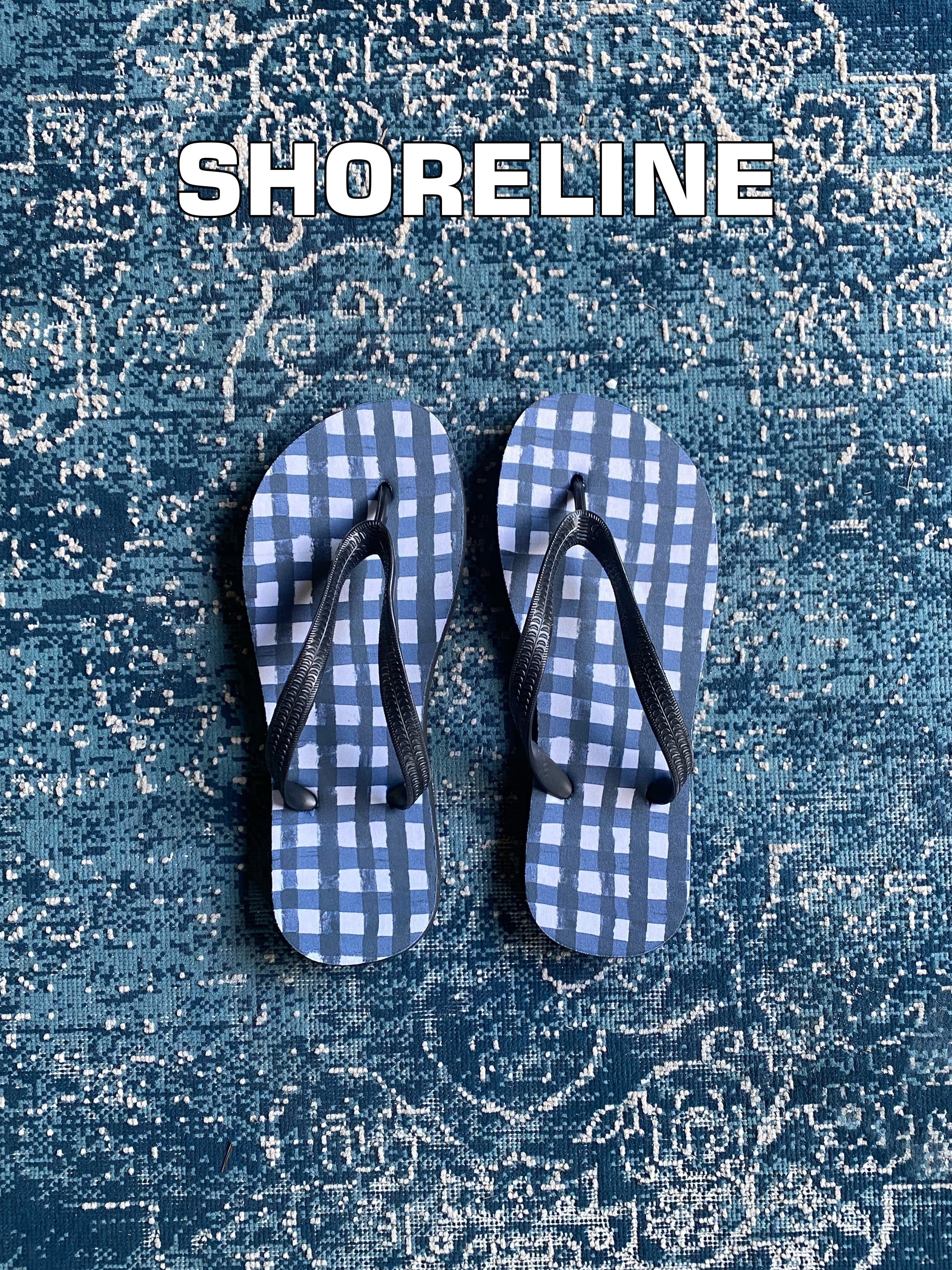 Shoreline Gingham Plaid Flip-flops