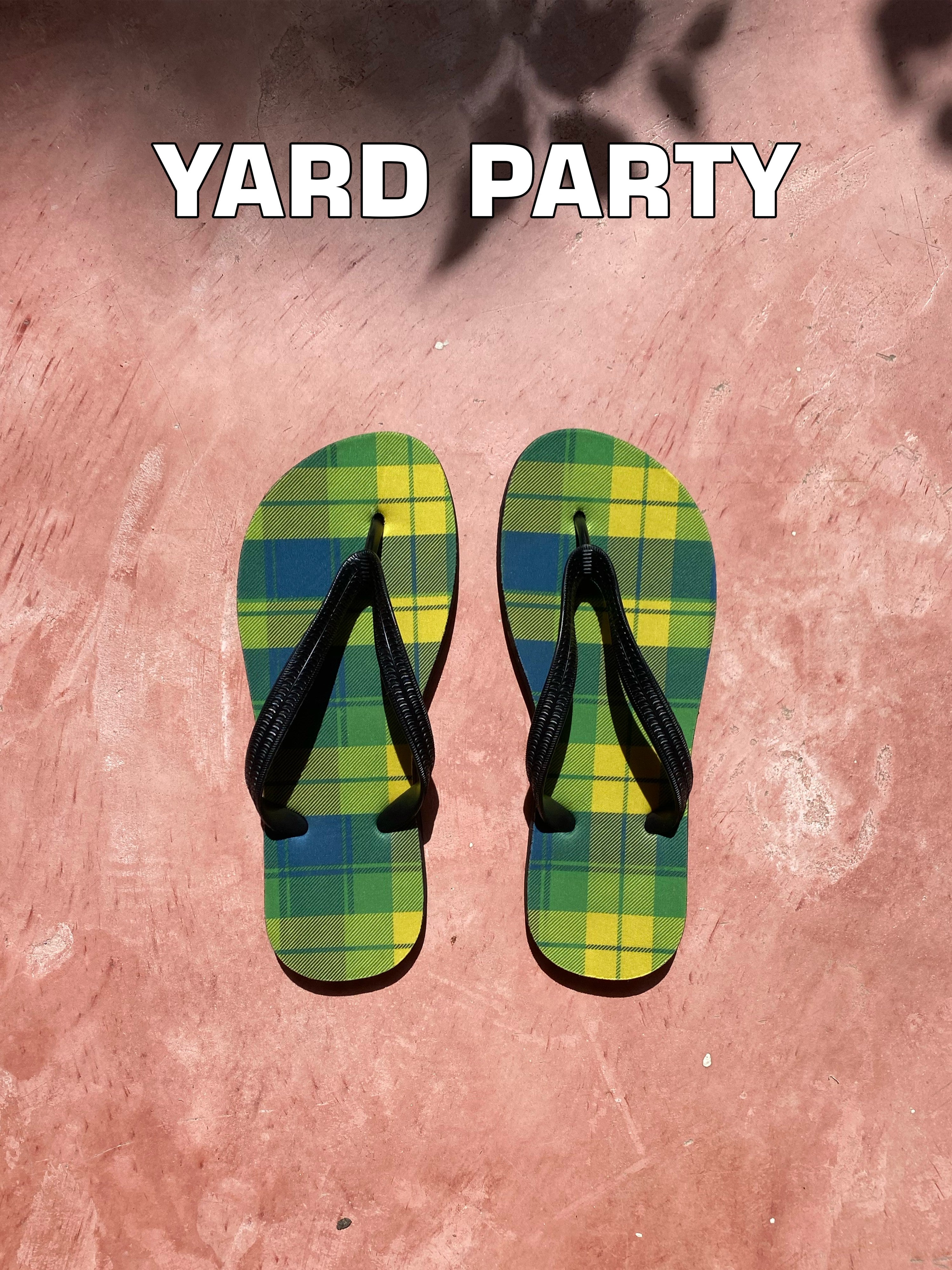 Yard Party Plaid Flip-flops
